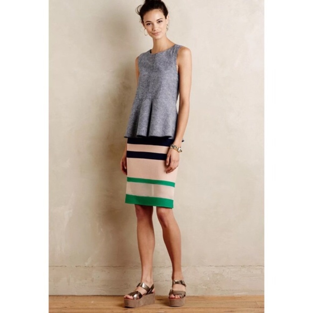 Anthropologie Harlyn Parfait Striped Skirt